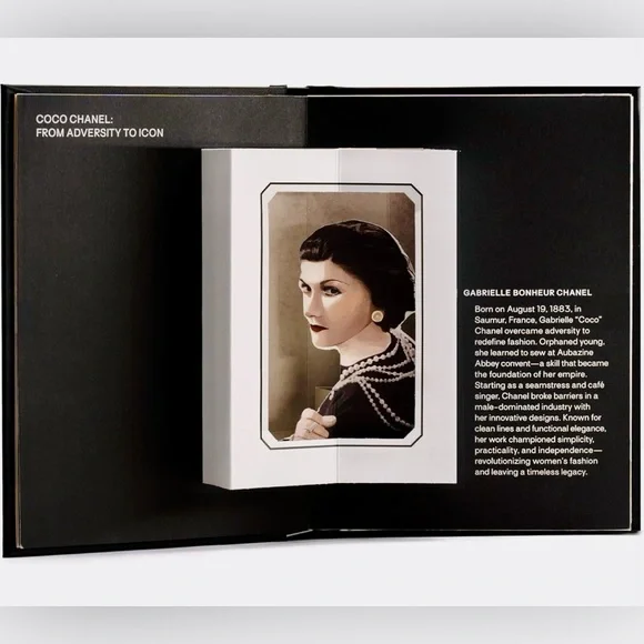 CHANEL Popup Fashion Book with White and Black Tweed Jacket Illustration Coffee Table Books
